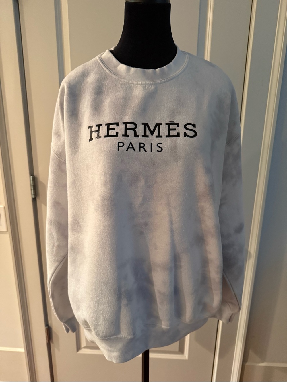 Gray Tie Dye Designer-Inspired Graphic Sweatshirt